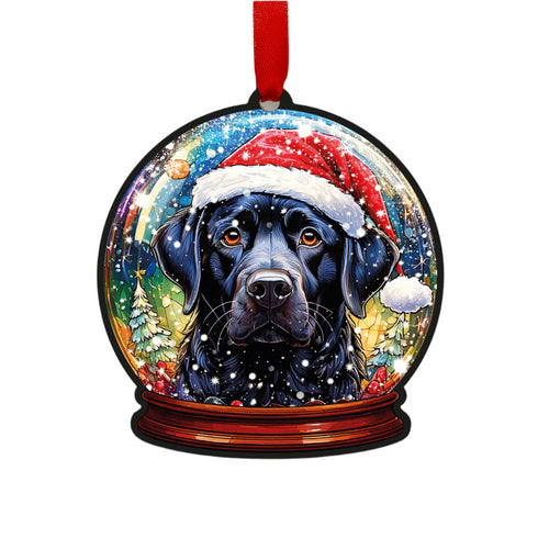 Labrador Black Snow Globe Decoration